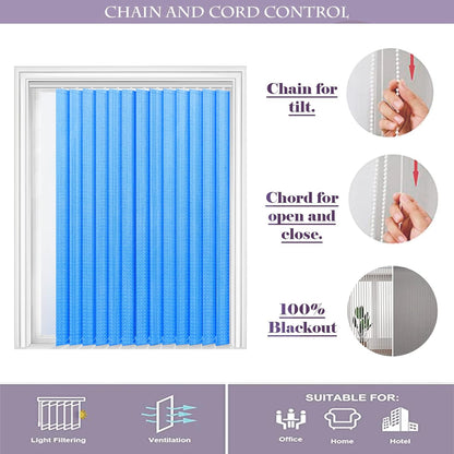 Vertical Blinds for Windows - Bedroom, Kitchen, Sliding Door, and Balcony | Blue