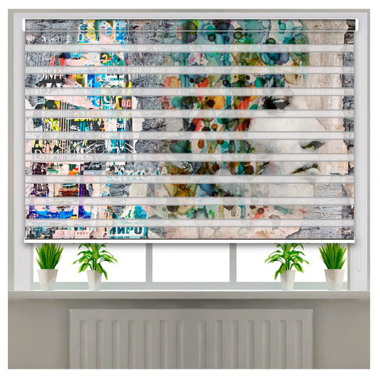 Zebra Blinds for Windows and Doors with Dual Shade, Horizontal Stripes, Blinds for Home & Office (Customized Size, Face Art-2)