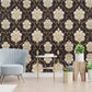 3D Latest Damask Design Brown Wallpaper Roll for Home Walls 57 Sq Ft (0.53m or 21 Inches x 10m or 33 Feet)