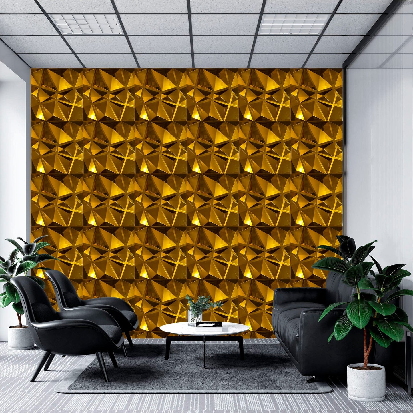 Diamond 3D PVC Wall Panel (VN1NEW-GOLD-D094)