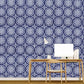 3D Latest Circular Floral Design Blue Wallpaper Roll for Home Walls 57 Sq Ft (0.53m or 21 Inches x 10m or 33 Feet)