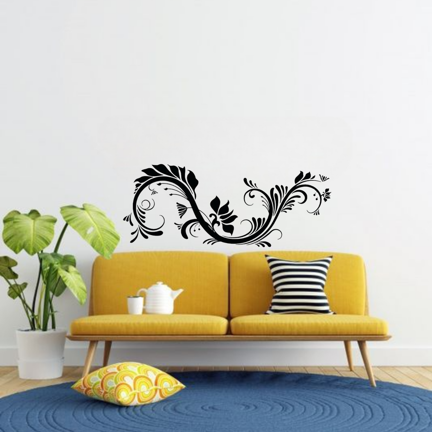 Large Size Swirl Wall Design Stencil (KHSNT391)