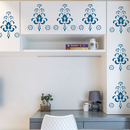 stencil for wall painting hall