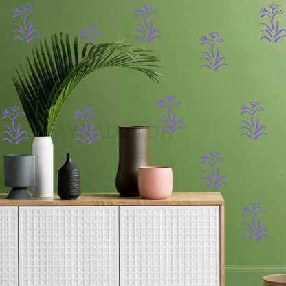Reusable floral pattern stencil for DIY art projects
