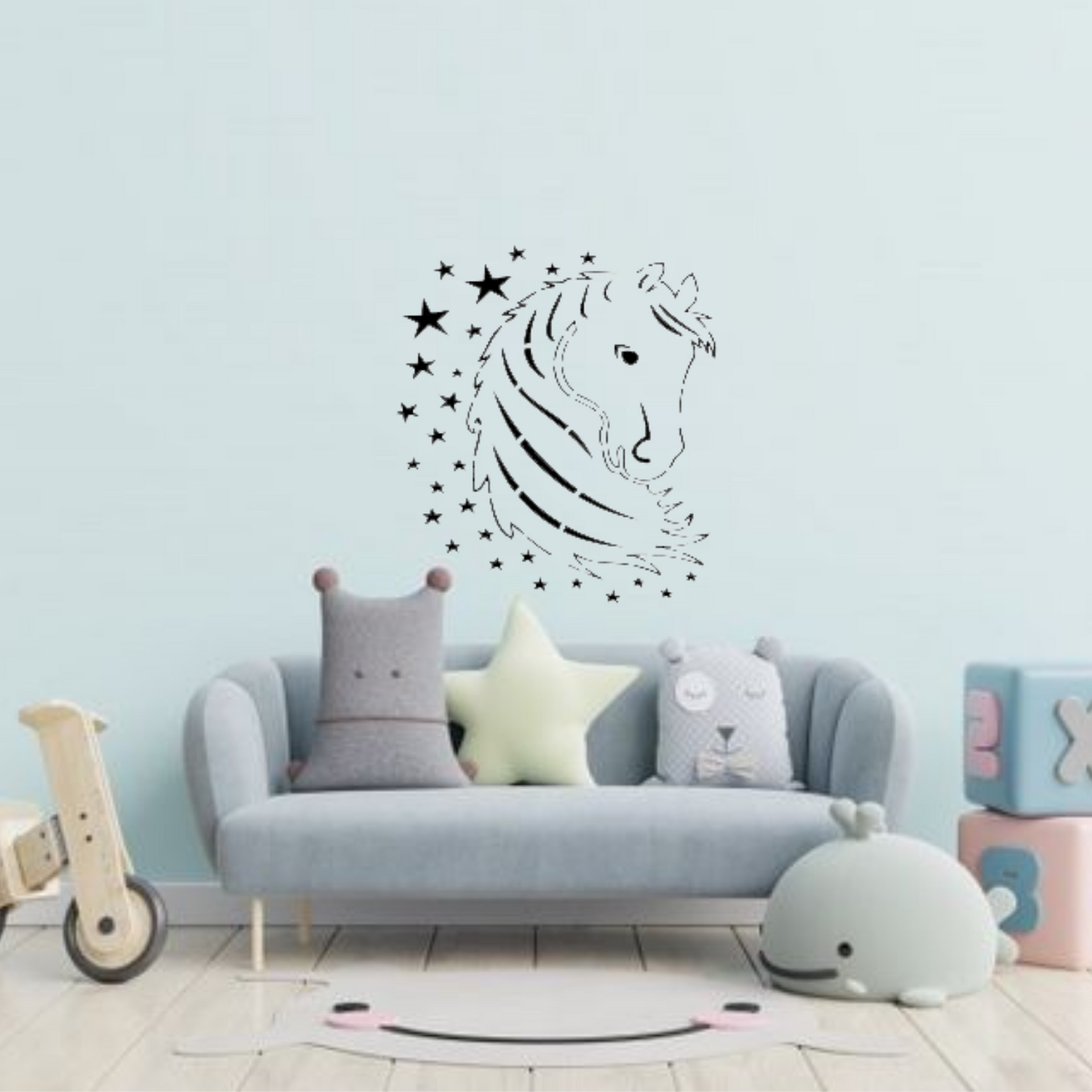 Unicorn Wall Design Stencil (KHSNT022)