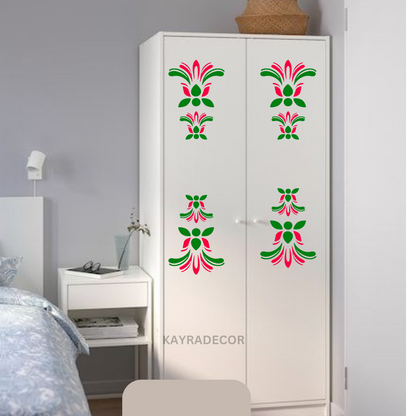 Reusable floral pattern stencil for DIY art projects