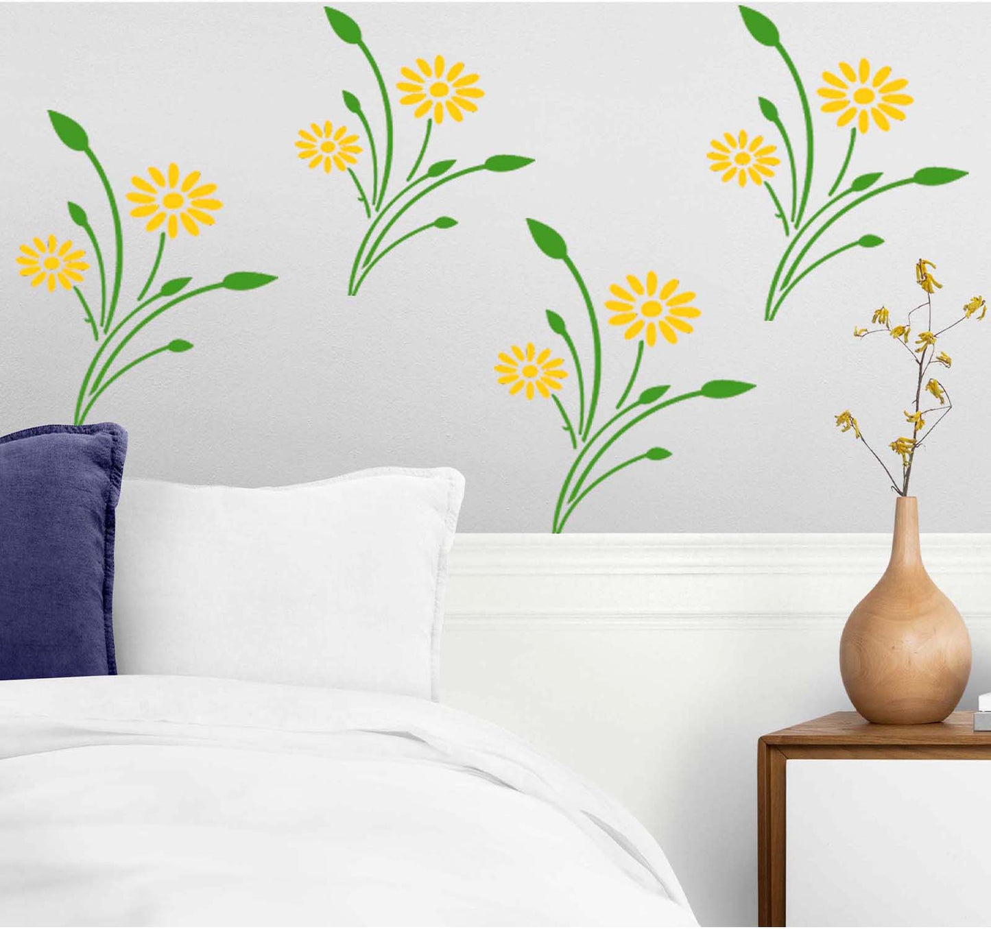 Sunflower Wall Design Stencil (KHSNT032)