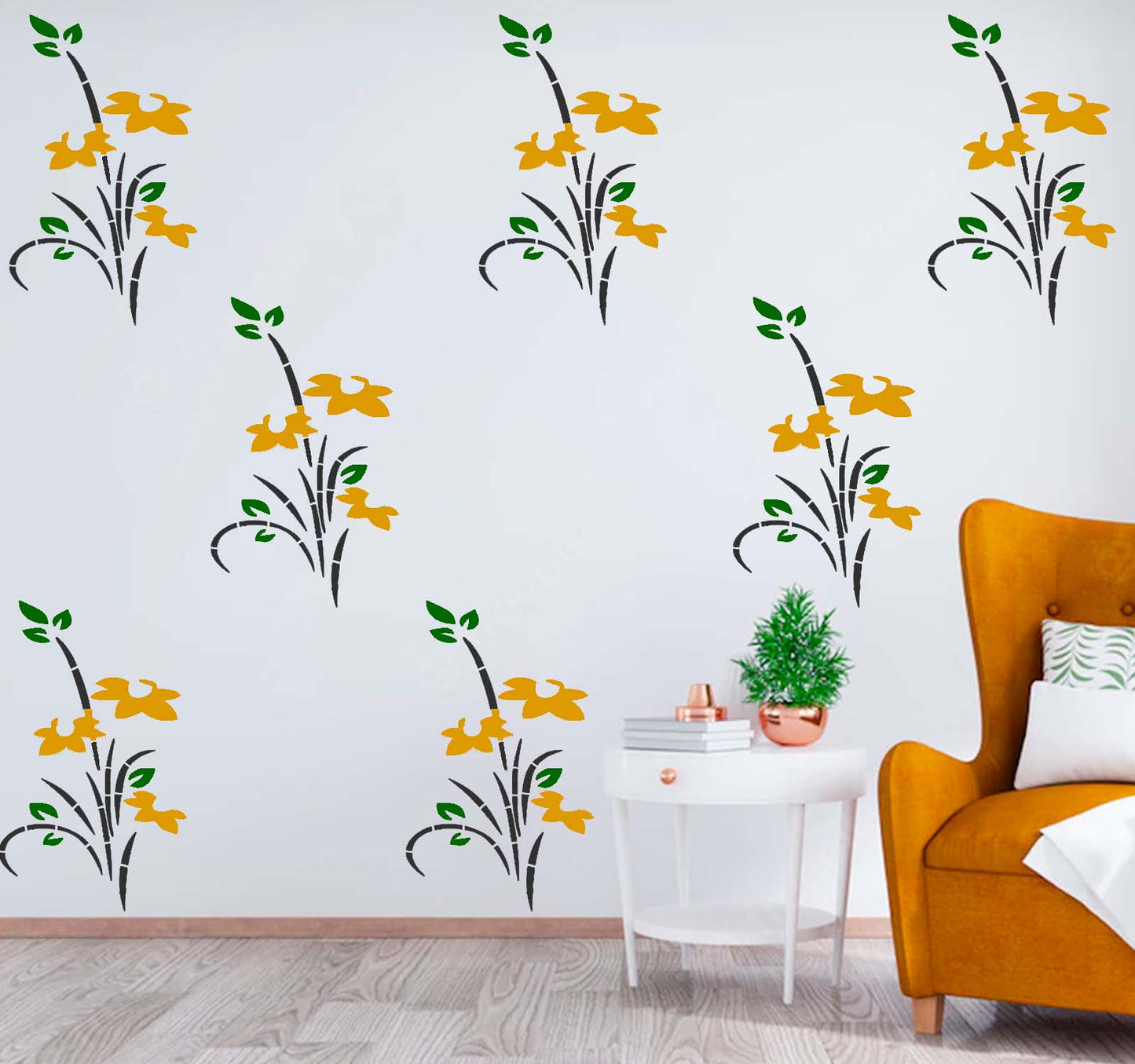 Sunflower Wall Design Stencils (KHSNT033)