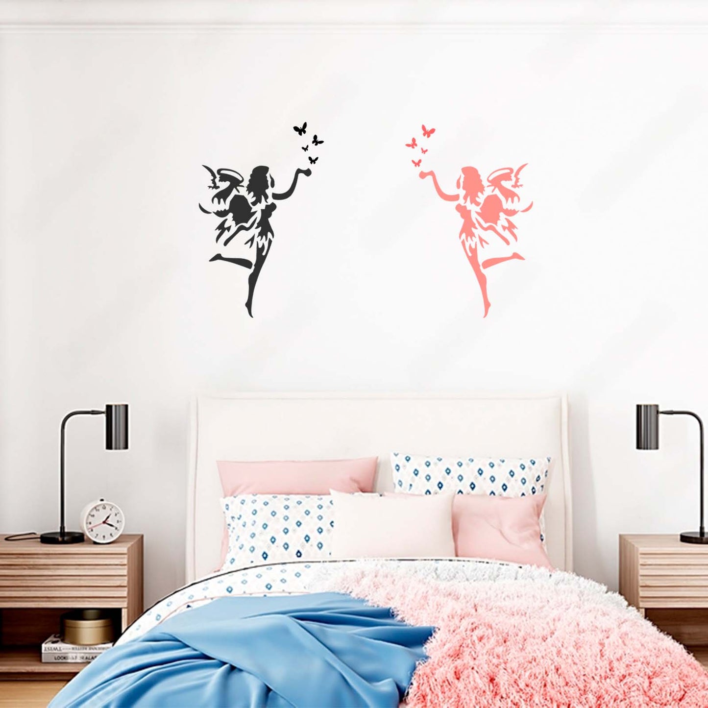 Fairy Girl Wall Design Stencil (KHSNT166)