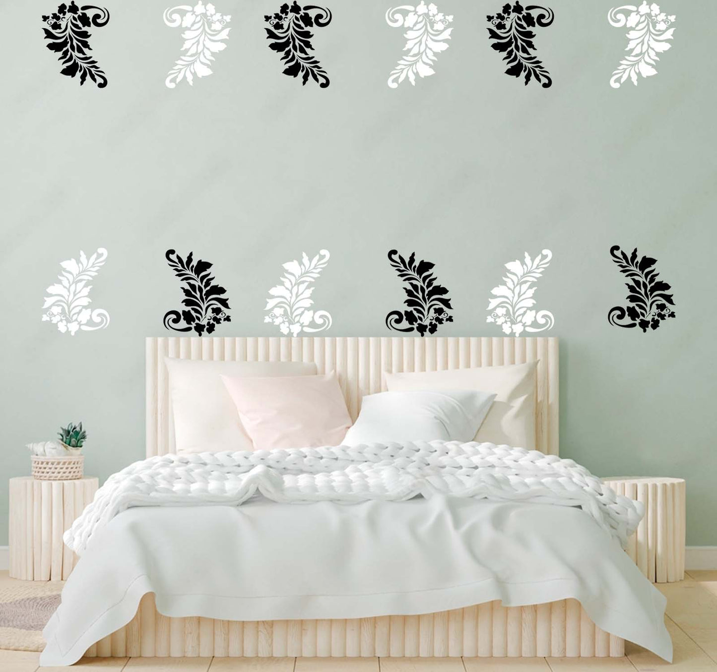 Swirl Flower Wall Design Stencil (KHSNT206)