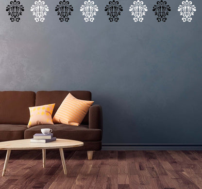 floral stencil wall