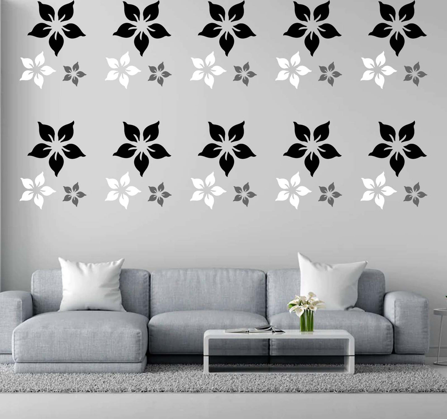 Floral Wall Design Stencil (KHSNT217)