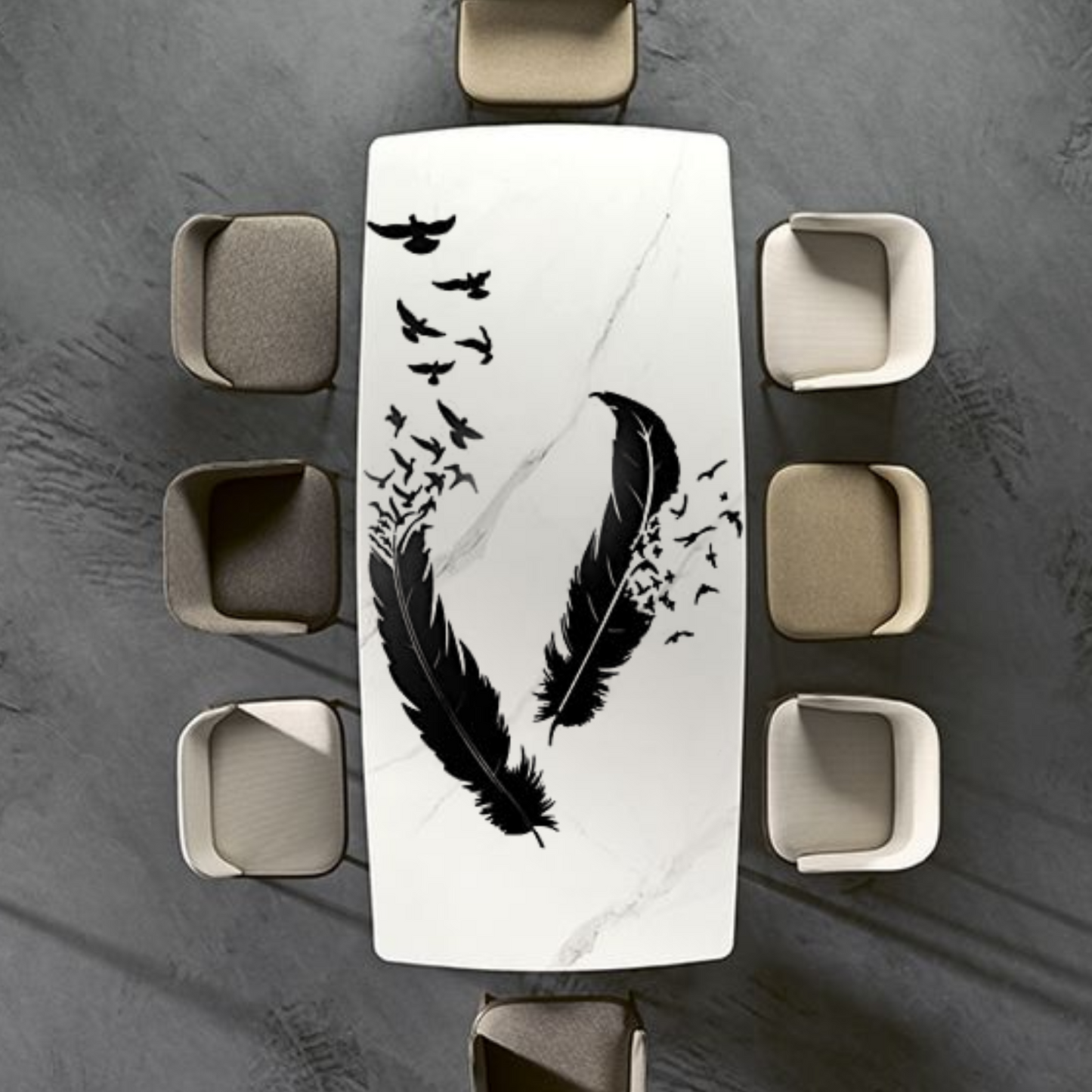 Flying Feathers Wall Design Stencil (KHSNT365)