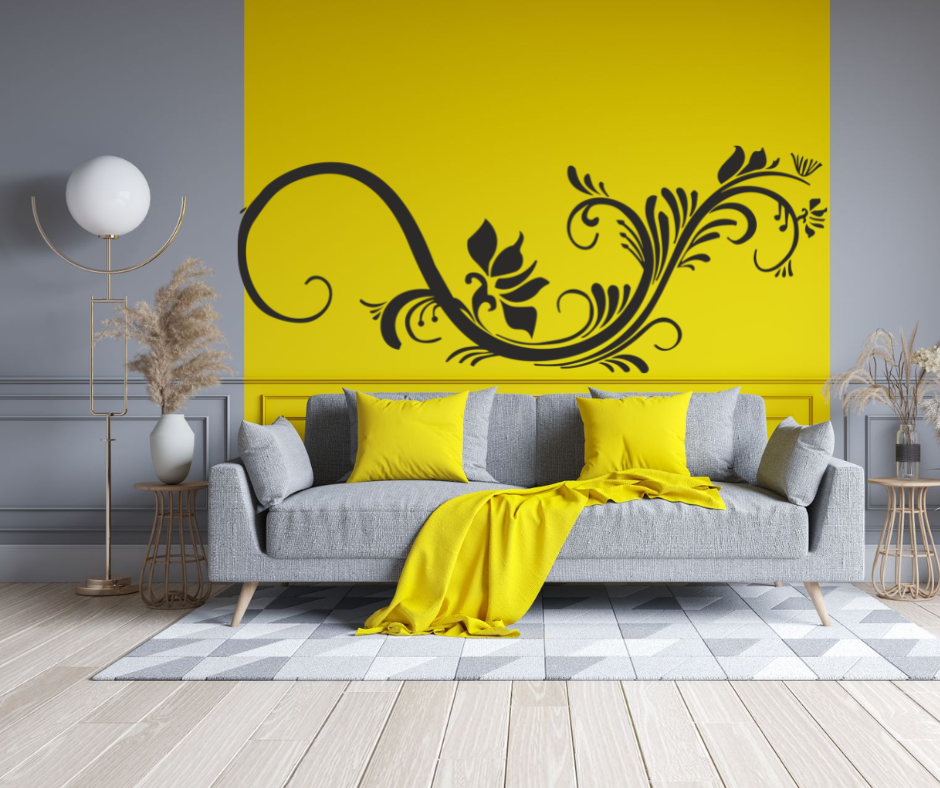 Swirl Wall Design Stencil (KHSNT372)