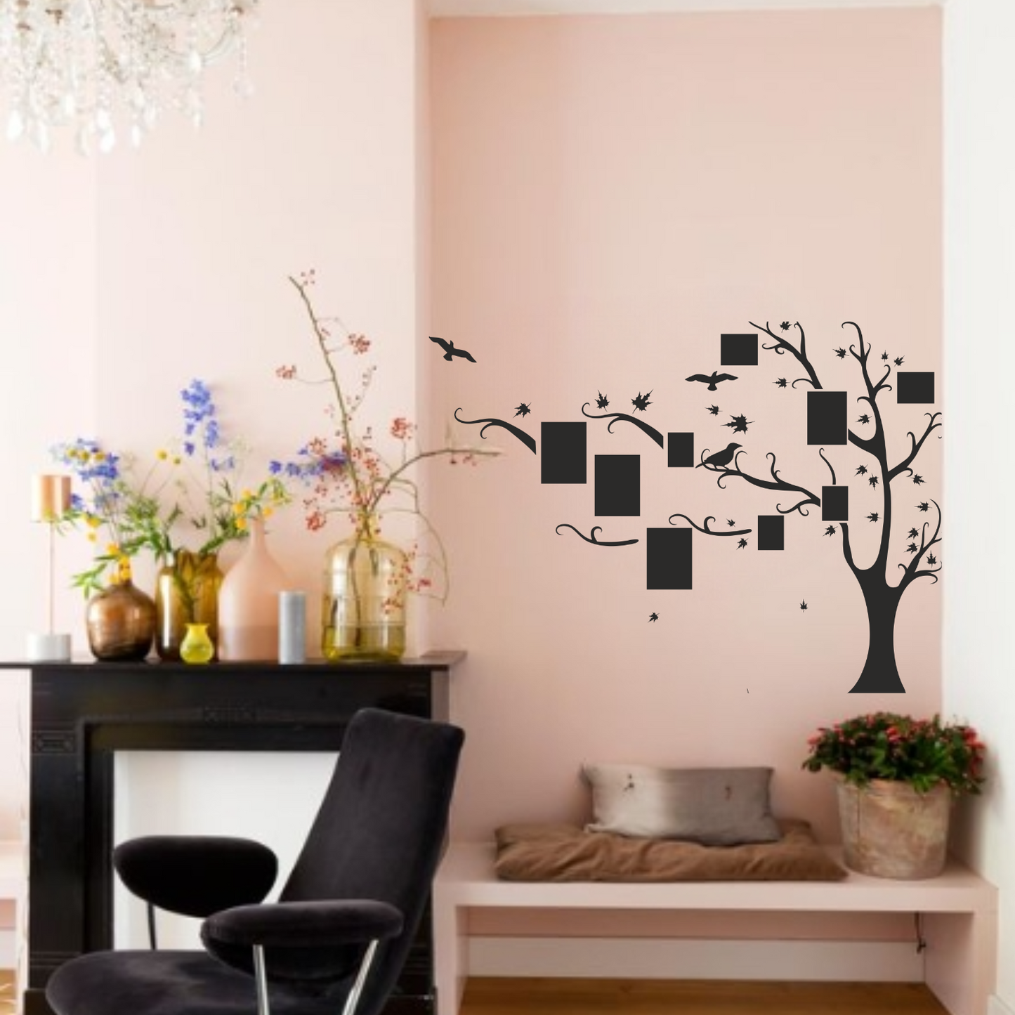Large Full Size Family Tree Wall Design Stencil (KHSNT377)