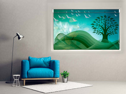 Blackout Roller Blinds for Window- Tree Design