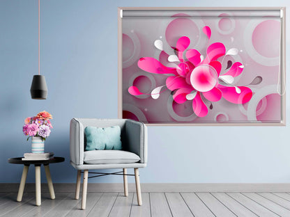 Printed Blackout Roller Blinds for Window - Pink Flower