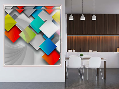 Printed Blackout Roller Blinds for Windows- Geometric Multi Design