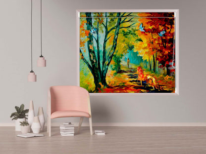 Printed Blackout Roller Blinds for Window Street Nature Blessings Art