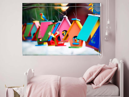 Blackout Roller Blinds for Window - Colorful Bird Houses