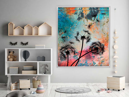 Printed Blackout Roller Blinds for Window Modern Flower