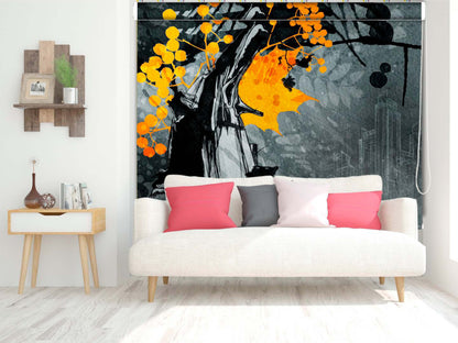 Printed Blackout Abstract Roller Blinds for Window- Tree Art