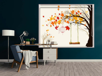 Blackout Roller Blinds for Window Autumn Tree