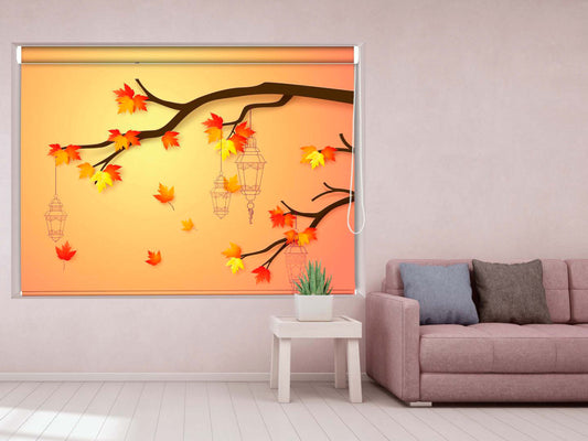 Blackout Roller Blinds for Window  Autumn Flowers