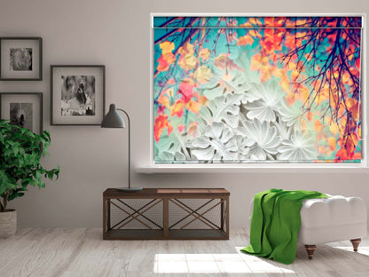 Printed Blackout Roller Blinds for Window Flower