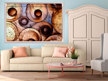 Printed Blackout Roller Blinds for Window Wood Floater