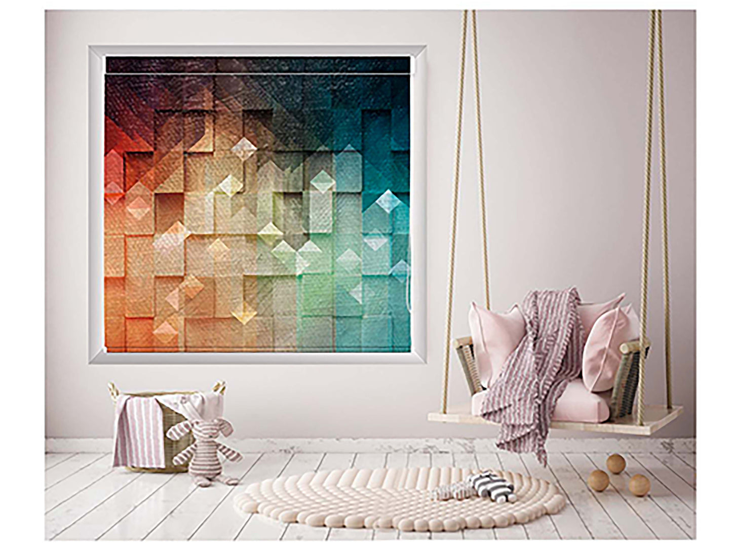 Blackout Roller Blinds for Window Geometric Prints (36-(W) X 36-(H)