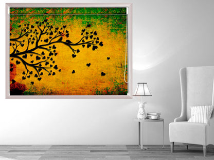 Blackout Roller Blinds for Window Beautiful Birds with tree