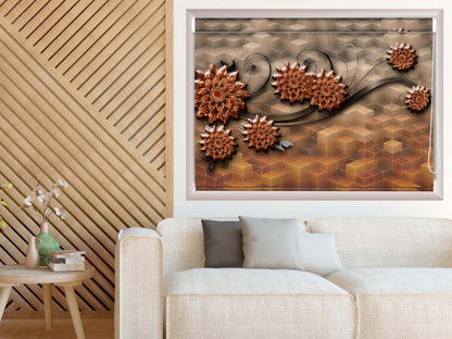 Printed Blackout Roller Blinds for Window Quilling Flower