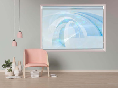 Printed Blackout Roller Blinds for Window Pinwheel Design