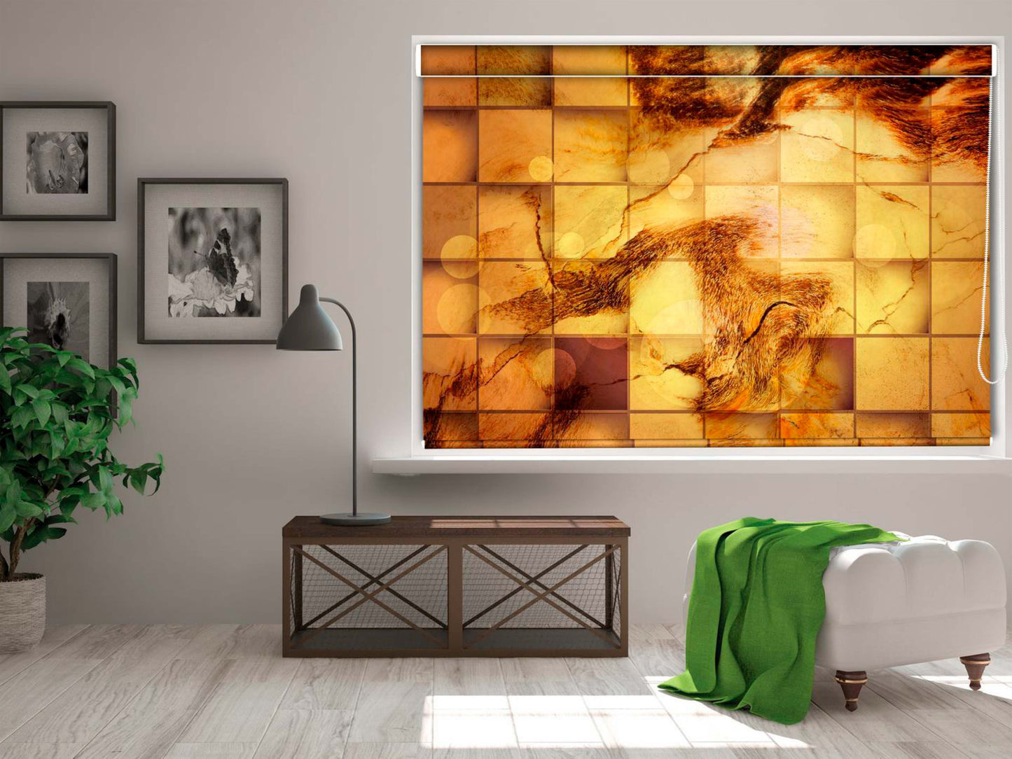 Blackout Roller Blinds for Window Abstract Artwork