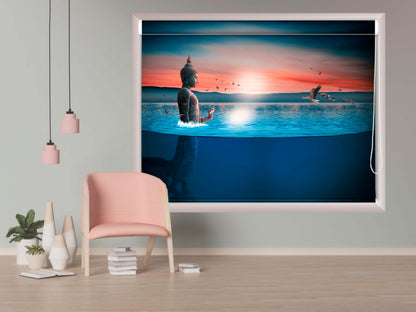 Printed Blackout Roller Blinds for Window - Buddha