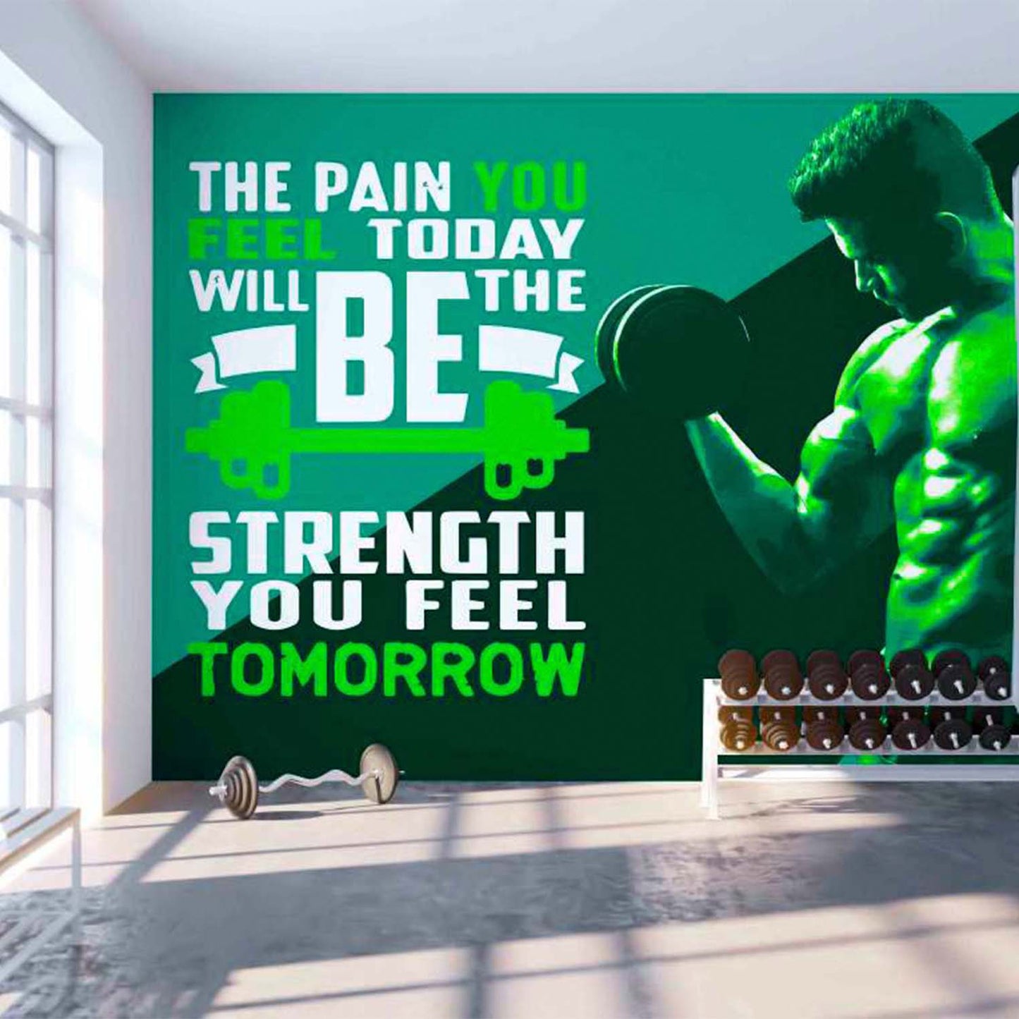 3D Gym Wallpaper Print, Customize/ Personalized Wallpaper for Smart Home Office