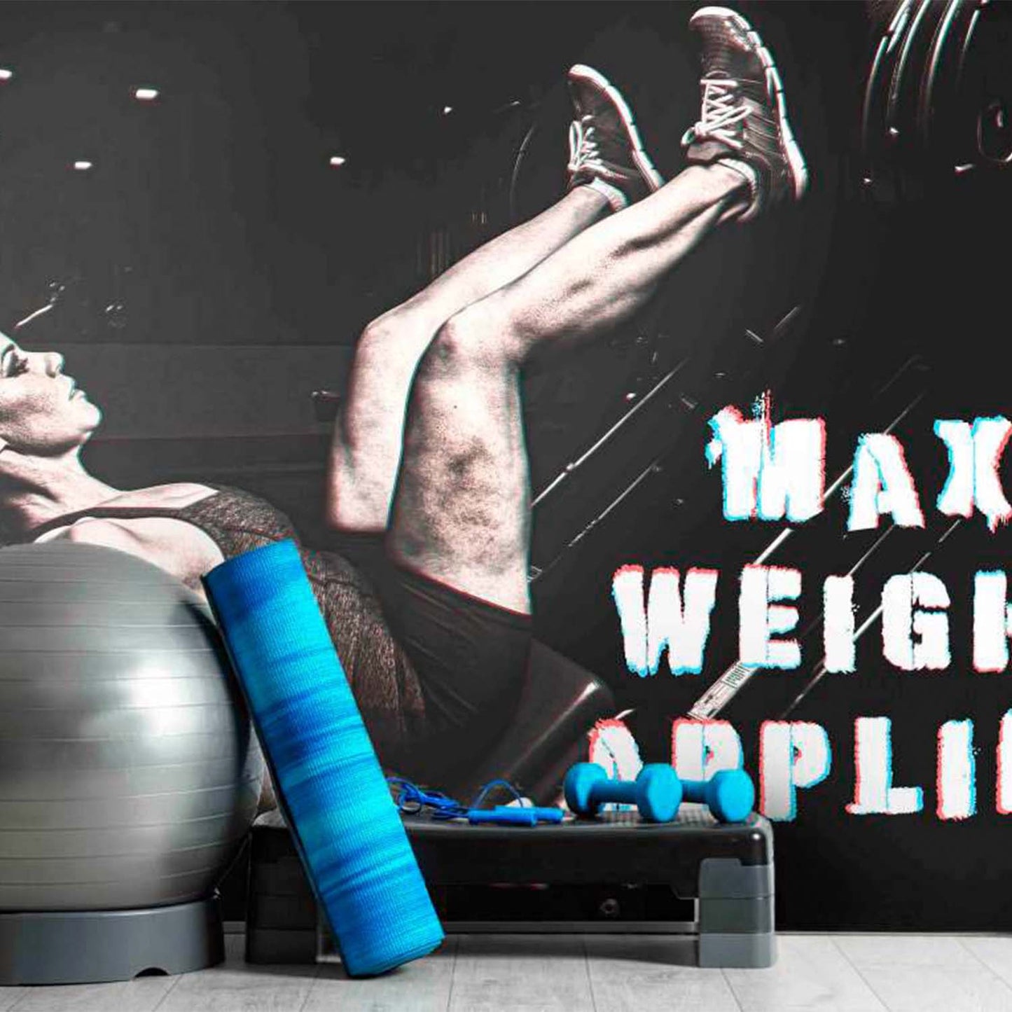 3D Gym Wallpaper Print, Customize/ Personalized Wallpaper for Smart Home Office