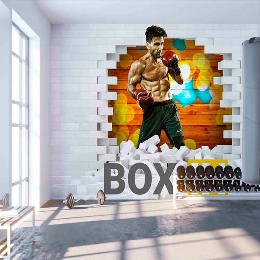 3D Gym Wallpaper Print (24" X 36") Inch