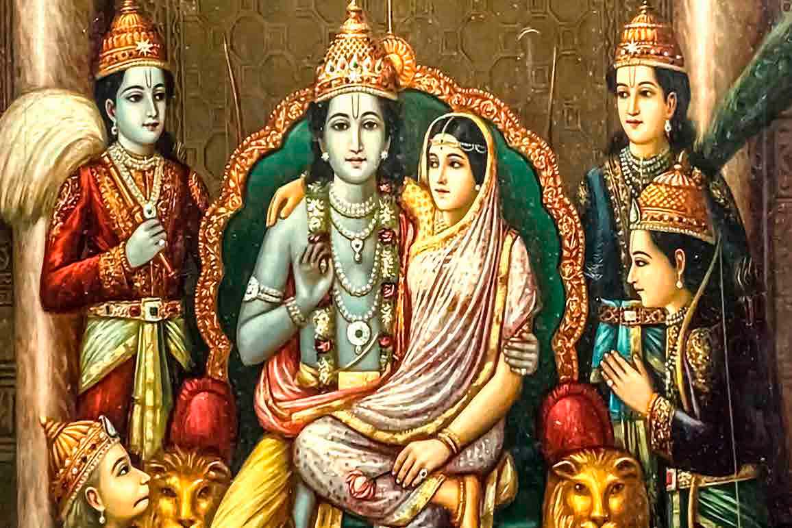 Lord Sita Ram 3D Wallpaper Print (24" X 36") Inch