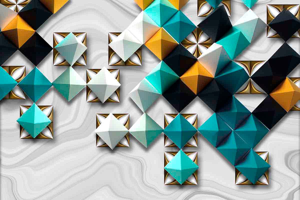 Geometric & Modern 3D Wallpaper Print (24" X 36") Inch