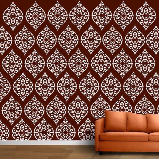 Ogee Pattern Wall Design Stencil (KHS301)