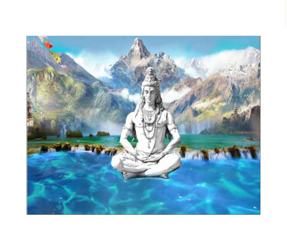 Lord Shiva 3D Wallpaper Print (24" X 36") Inch- (KD-WALLPAPER-07)